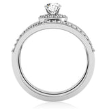 Rhodium Brass Ring with AAA Grade CZ  in Clear