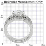 Rhodium Brass Ring with AAA Grade CZ  in Clear