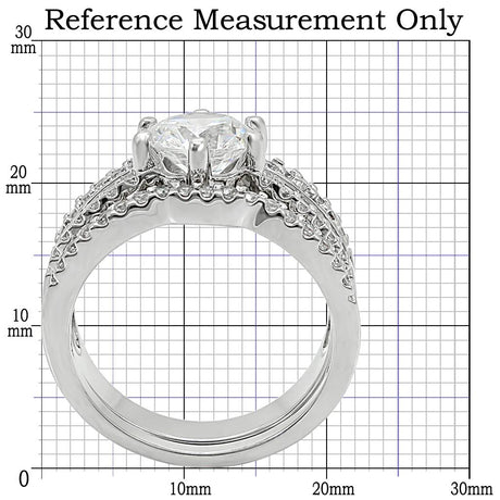 Rhodium Brass Ring with AAA Grade CZ  in Clear