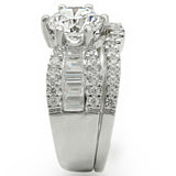 Rhodium Brass Ring with AAA Grade CZ  in Clear
