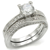 Rhodium Brass Ring with AAA Grade CZ  in Clear