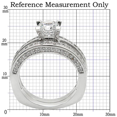 Rhodium Brass Ring with AAA Grade CZ  in Clear