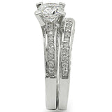 Rhodium Brass Ring with AAA Grade CZ  in Clear