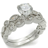 Rhodium Brass Ring with AAA Grade CZ  in Clear