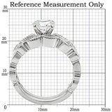 Rhodium Brass Ring with AAA Grade CZ  in Clear