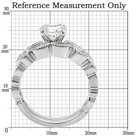 Rhodium Brass Ring with AAA Grade CZ  in Clear