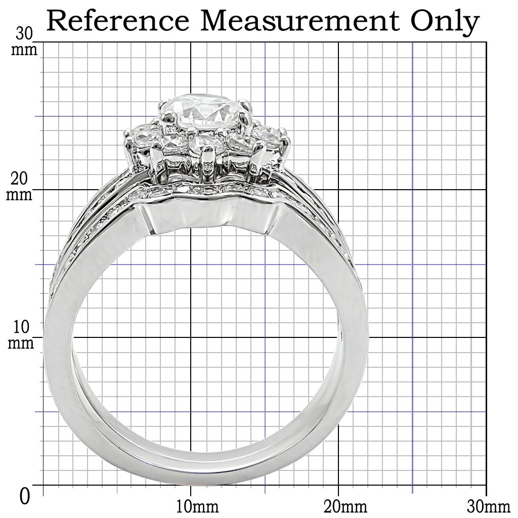 Rhodium Brass Ring with AAA Grade CZ  in Clear