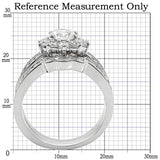 Rhodium Brass Ring with AAA Grade CZ  in Clear