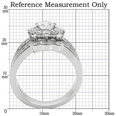 Rhodium Brass Ring with AAA Grade CZ  in Clear