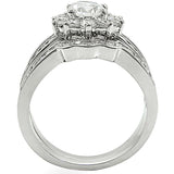 Rhodium Brass Ring with AAA Grade CZ  in Clear