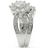 Rhodium Brass Ring with AAA Grade CZ  in Clear