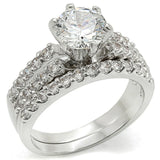 Rhodium Brass Ring with AAA Grade CZ  in Clear