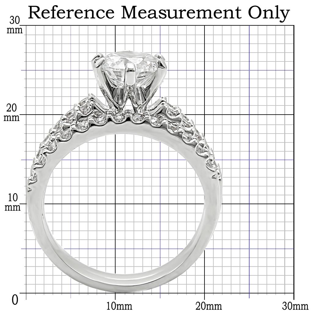 Rhodium Brass Ring with AAA Grade CZ  in Clear