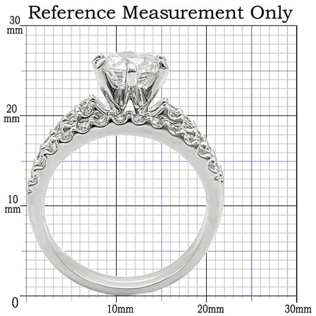 Rhodium Brass Ring with AAA Grade CZ  in Clear