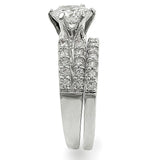 Rhodium Brass Ring with AAA Grade CZ  in Clear