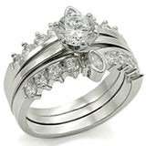 Rhodium Brass Ring with AAA Grade CZ  in Clear