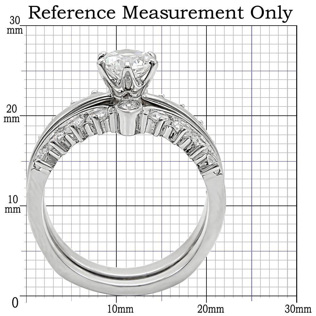 Rhodium Brass Ring with AAA Grade CZ  in Clear