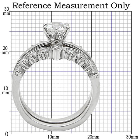 Rhodium Brass Ring with AAA Grade CZ  in Clear