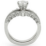 Rhodium Brass Ring with AAA Grade CZ  in Clear