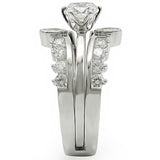 Rhodium Brass Ring with AAA Grade CZ  in Clear