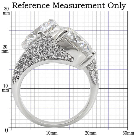 Rhodium Brass Ring with AAA Grade CZ  in Clear