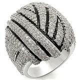 Rhodium Brass Ring with AAA Grade CZ  in Clear