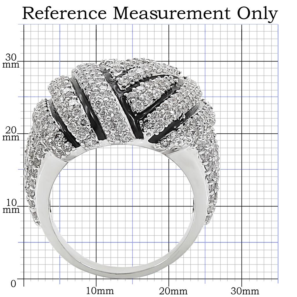 Rhodium Brass Ring with AAA Grade CZ  in Clear