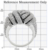 Rhodium Brass Ring with AAA Grade CZ  in Clear