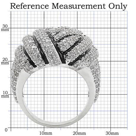 Rhodium Brass Ring with AAA Grade CZ  in Clear