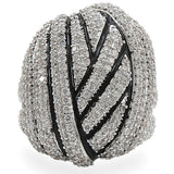 Rhodium Brass Ring with AAA Grade CZ  in Clear