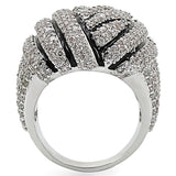 Rhodium Brass Ring with AAA Grade CZ  in Clear