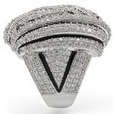 Rhodium Brass Ring with AAA Grade CZ  in Clear