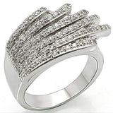 Rhodium Brass Ring with AAA Grade CZ  in Clear