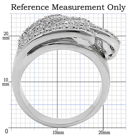 Rhodium Brass Ring with AAA Grade CZ  in Clear