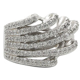 Rhodium Brass Ring with AAA Grade CZ  in Clear