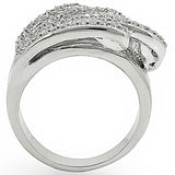 Rhodium Brass Ring with AAA Grade CZ  in Clear