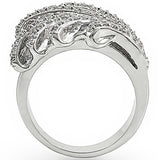 Rhodium Brass Ring with AAA Grade CZ  in Clear