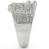 Rhodium Brass Ring with AAA Grade CZ  in Clear