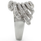 Rhodium Brass Ring with AAA Grade CZ  in Clear
