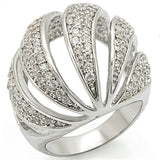 Rhodium Brass Ring with AAA Grade CZ  in Clear