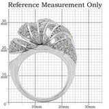 Rhodium Brass Ring with AAA Grade CZ  in Clear