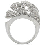 Rhodium Brass Ring with AAA Grade CZ  in Clear