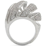 Rhodium Brass Ring with AAA Grade CZ  in Clear