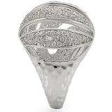 Rhodium Brass Ring with AAA Grade CZ  in Clear