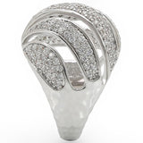 Rhodium Brass Ring with AAA Grade CZ  in Clear