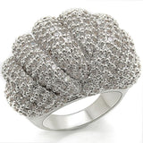 Rhodium Brass Ring with AAA Grade CZ  in Clear