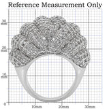Rhodium Brass Ring with AAA Grade CZ  in Clear