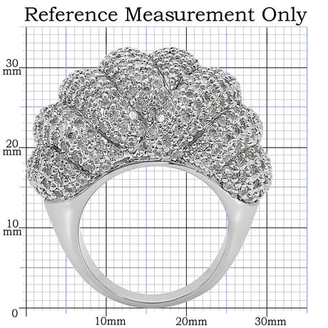 Rhodium Brass Ring with AAA Grade CZ  in Clear