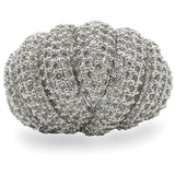 Rhodium Brass Ring with AAA Grade CZ  in Clear