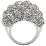 Rhodium Brass Ring with AAA Grade CZ  in Clear